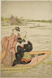 A Ferry on the Sumida River by Torii Kiyonaga