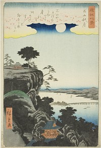 Autumn Moon over Ishiyama Temple (Ishiyama shugetsu), from the series "Eight Views of Omi (Omi hakkei)" by Utagawa Hiroshige