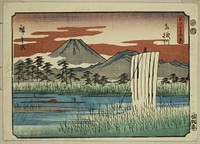 The Sagami River (Sagamigawa), from the series "Thirty-six Views of Mount Fuji (Fuji sanjurokkei)" by Utagawa Hiroshige