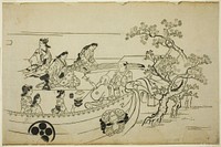 Flower-Viewing Party with Crest-Bearing Curtain, from the series "Flower Viewing at Ueno (Ueno hanami no tei)" by Hishikawa Moronobu