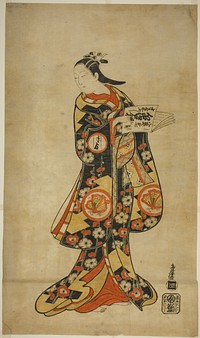The Actor Sanjo Kantaro II as Oshichi in the play "Nanakusa Fukki Soga," performed at the Ichimura Theater in the first month, 1718 by Torii Kiyonobu I