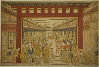 Nakanocho in the Yoshiwara by Okumura Masanobu