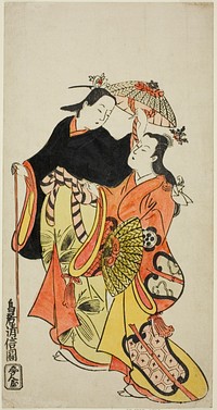 The Actors Ichikawa Monnosuke I and Dekijima Daisuke II by Torii Kiyonobu II