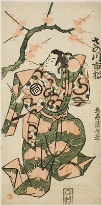 The Actor Sanogawa Ichimatsu I as Soga no Goro in the play "Monzukushi Nagoya Soga," performed at the Ichimura Theater in the first month, 1748 by Torii Kiyonobu II