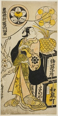 The Actor Tomizawa Montaro I as Miyako no Mae in the play "Izu Genji Horai Yakata," performed at the Ichimura Theater in the eleventh month, 1736 by Torii Kiyomasu II