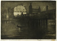 Charing Cross at Night by Joseph Pennell