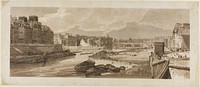 View of the City with the Louvre, etc., taken from Pont Marie, from A Selection of Twenty of the Most Picturesque Views in Paris by Thomas Girtin