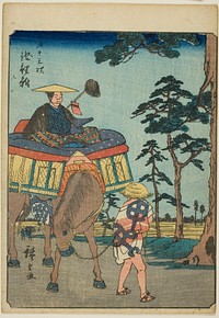 Chiryu, from the series "Fifty-three Stations [of the Tokaido] (Gojusan tsugi)," also known as the Figure Tokaido (Jinbutsu Tokaido) by Utagawa Hiroshige