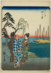 Yokkaichi, from the series "Fifty-three Stations [of the Tokaido] (Gojusan tsugi)," also known as the Figure Tokaido (Jinbutsu Tokaido) by Utagawa Hiroshige