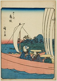 Maisaka, from the series "Fifty-three Stations [of the Tokaido] (Gojusan tsugi)," also known as the Figure Tokaido (Jinbutsu Tokaido) by Utagawa Hiroshige