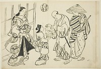 The Yugao Chapter from "The Tale of Genji" (Genji Yugao), from a series of Genji parodies by Okumura Masanobu