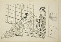 The Sakaki Chapter from "The Tale of Genji" (Genji Sakaki), from a series of Genji parodies by Okumura Masanobu