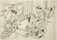 Narihira: The Mirror Scene (Narihira kagami no dan), from the series "Famous Scenes from Japanaese Puppet Plays (Yamato irotake)" by Okumura Masanobu