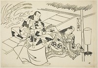 Courting Komachi (Kayoi Komachi), from the series Famous Scenes from Japanese Puppet Plays (Yamato irotake) by Okumura Masanobu