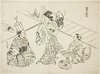 Sanbaso Dance in a Brothel (Ageya sanbaso), no. 1 from a series of 12 prints depicting parodies of plays by Okumura Masanobu