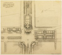 Plate 119 from The Plan of Chicago, 1909: Chicago. Sketch Plan of the Intersection of Michigan Avenue and Twelfth Street by Daniel Hudson Burnham (Architect)