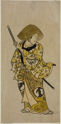 The Actor Sawamura Kamesaburo as Nagoya Kosanza in the play "Keisei Fukubiki Nagoya," performed at the Nakamura Theater in the first month, 1731 by Okumura Toshinobu