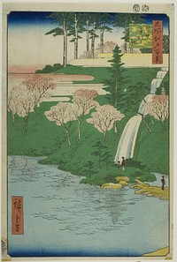 Chiyogaike Pond, Meguro (Meguro Chiyogaike), from the series "One Hundred Famous Views of Edo (Meisho Edo hyakkei)" by Utagawa Hiroshige
