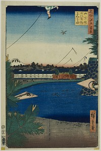 Hibiya and Soto-Sakurada from Yamashita-cho (Yamashita-cho Hibiya Soto-Sakurada), from the series "One Hundred Famous Views of Edo (Meisho Edo hyakkei)" by Utagawa Hiroshige