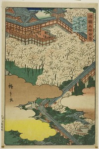 Hase Temple, Yamato Province (Yamato Hasedera) from the series “One Hundred Famous Views in the Various Provinces (Shokoku meisho hyakkei)” by Utagawa Hiroshige II (Shigenobu)