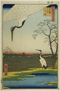 Minowa, Kanasugi, Mikawashima, from the series “One Hundred Famous Views of Edo (Meisho Edo hyakkei)” by Utagawa Hiroshige