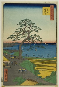 The Armor-hanging Pine at Hakkeizaka (Hakkeizaka Yoroikakematsu), from the series "One Hundred Famous Views of Edo (Meisho Edo hyakkei)" by Utagawa Hiroshige