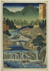 Izu Province: Hot Springs of the Shuzen Temple (Izu, Shuzenji tojiba), from the series "Famous Places in the Sixty-odd Provinces (Rokujuyoshu meisho zue)" by Utagawa Hiroshige