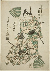 The Actor Sawamura Sojuro II (formerly Utagawa Shirogoro) as Matsuomaru and Azumo Tozo I as Sakuramaru in the play "Sugawara Denju Tenarai Kagami," performed at the Morita Theater, 1750 by Ishikawa Toyonobu