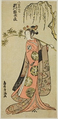 The Actor Segawa Yujiro I as Oshichi in the play "Edo no Haru Meisho Soga," performed at the Ichimura Theater in the third month, 1773 by Torii Kiyomitsu I (Publisher)