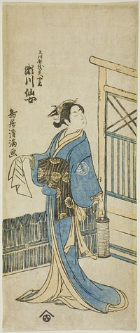 The Actor Segawa Senjo (Kikunojo III) as the wife of Amakawaya Gihei in the play "Kanadehon Chushingura," performed at the Nakamura Theater in the fifth month, 1776 by Torii Kiyomitsu I
