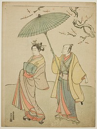 The Actors Ichikawa Komazo I (L) and Nakamura Matsue I (R) by Torii Kiyomitsu I (Publisher)