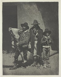 Street Musicians Standing by Charles Nègre