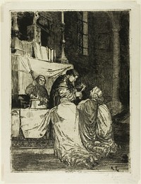 Communion in the Church of St. Médard by Alphonse Legros