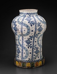 Jar with Vertical Flowing Bands and Vines with Sunflowerlike Blossoms by Talavera Poblana (Unknown Role)