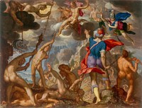 The Battle between the Gods and the Giants by Joachim Antonisz. Wtewael