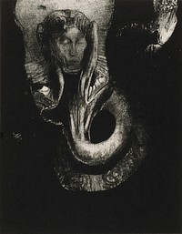 Oannes: "I, the first consciousness in Chaos, rose from the abyss to harden matter, to determine forms," plate 14 from The Temptation of Saint Anthony (3rd series) by Odilon Redon