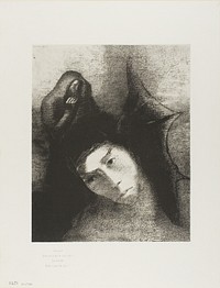 Anthony: "What is the object of all this?" The Devil: "There is no object!", plate 18 of 24 by Odilon Redon