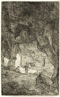 Grotto and Friars, from The Ruins of Rome by Bartholomeus Breenbergh