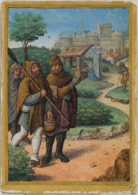 Shepherds on Their Way to the Nativity from a Book of Hours by Jean Poyet