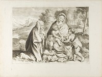 The Holy Family with Saint John the Baptist and Saint Elizabeth, from Cabinet Reynst by Cornelis Visscher