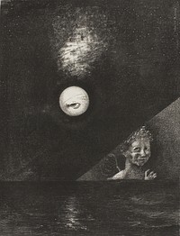 On the Horizon the Angel of Certitude, and in the Somber Heaven a Questioning Eye, plate four from To Edgar Poe by Odilon Redon