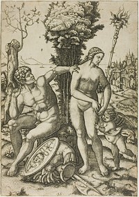 Mars, Venus, and Cupid by Marcantonio Raimondi