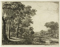 The Entrance to the Forest by the Little Wooden Bridge by Anthonie Waterloo