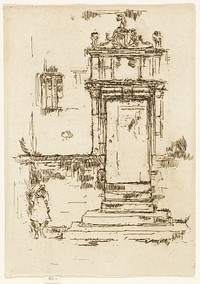 The Door of the Chapel, Montrésor by James McNeill Whistler