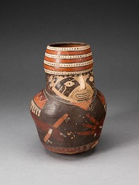 Jar in the Form of a Warrior Holding a Club and Other Weapons by Nazca