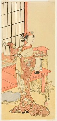 The Actor Segawa Kikunojo II, Possibly as Princess Ayaori in the Play Ima o Sakari Suehiro Genji (The Genji Clan Now at Its Zenith), Performed at the Nakamura Theater from the First Day of the Eleventh Month, 1768 by Ippitsusai Buncho