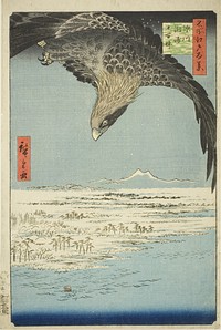 Fukagawa Susaki and Jumantsubo (Fukagawa Susaki Jumantsubo), from the series "One Hundred Famous Views of Edo (Meisho Edo hyakkei)" by Utagawa Hiroshige