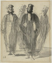 Four Lawyers by Honoré-Victorin Daumier