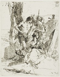 The Discovery of the Tomb of Punchinello, from Scherzi by Giambattista Tiepolo
