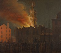 Conflagration of the Masonic Hall, Chestnut Street, Philadelphia, Pennsylvania by Samuel Jones